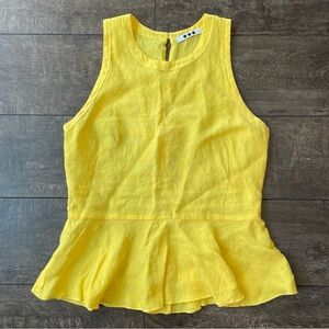 Bright yellow 100% line peplum top